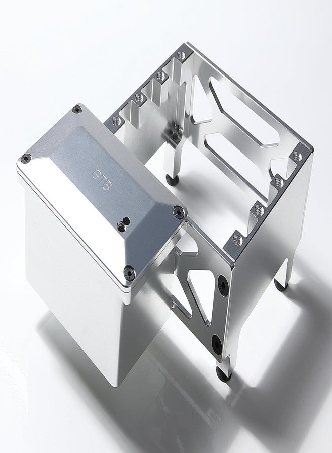 GTBRacing CNC Aluminum Servo Mount Receiver Case for 1:5 RC Car LOSI Desert Buggy DBXL-E 2.0 Upgrade Part (Silver) - Image 3